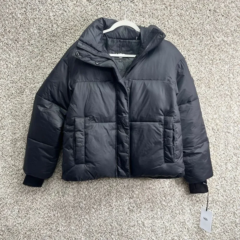 Ugg Vickie Black Zip Up Water Resistant Puffer Jacket‎ Coat in Size Small NWT